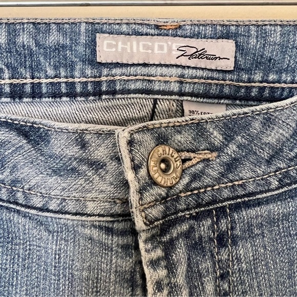 Chico’s Platinum High Rise Bootcut denim jeans straight leg High Rise  size 2.5 - Picture 6 of 14